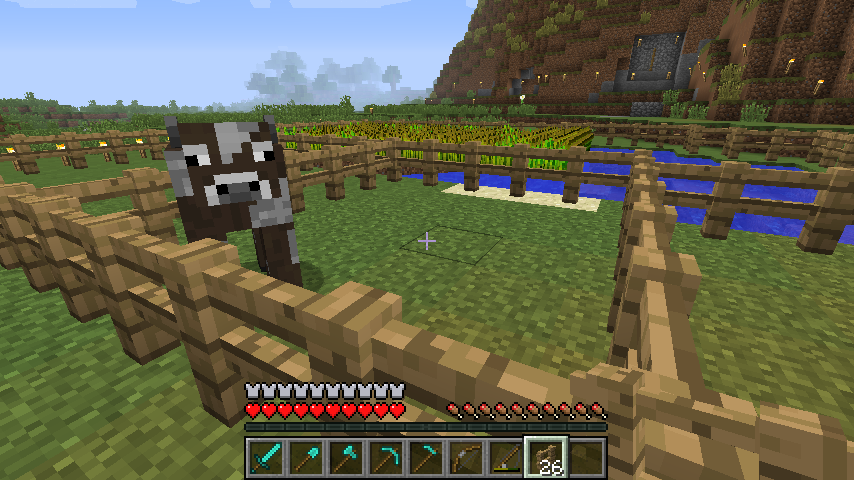 Minecraft krowa na farmie